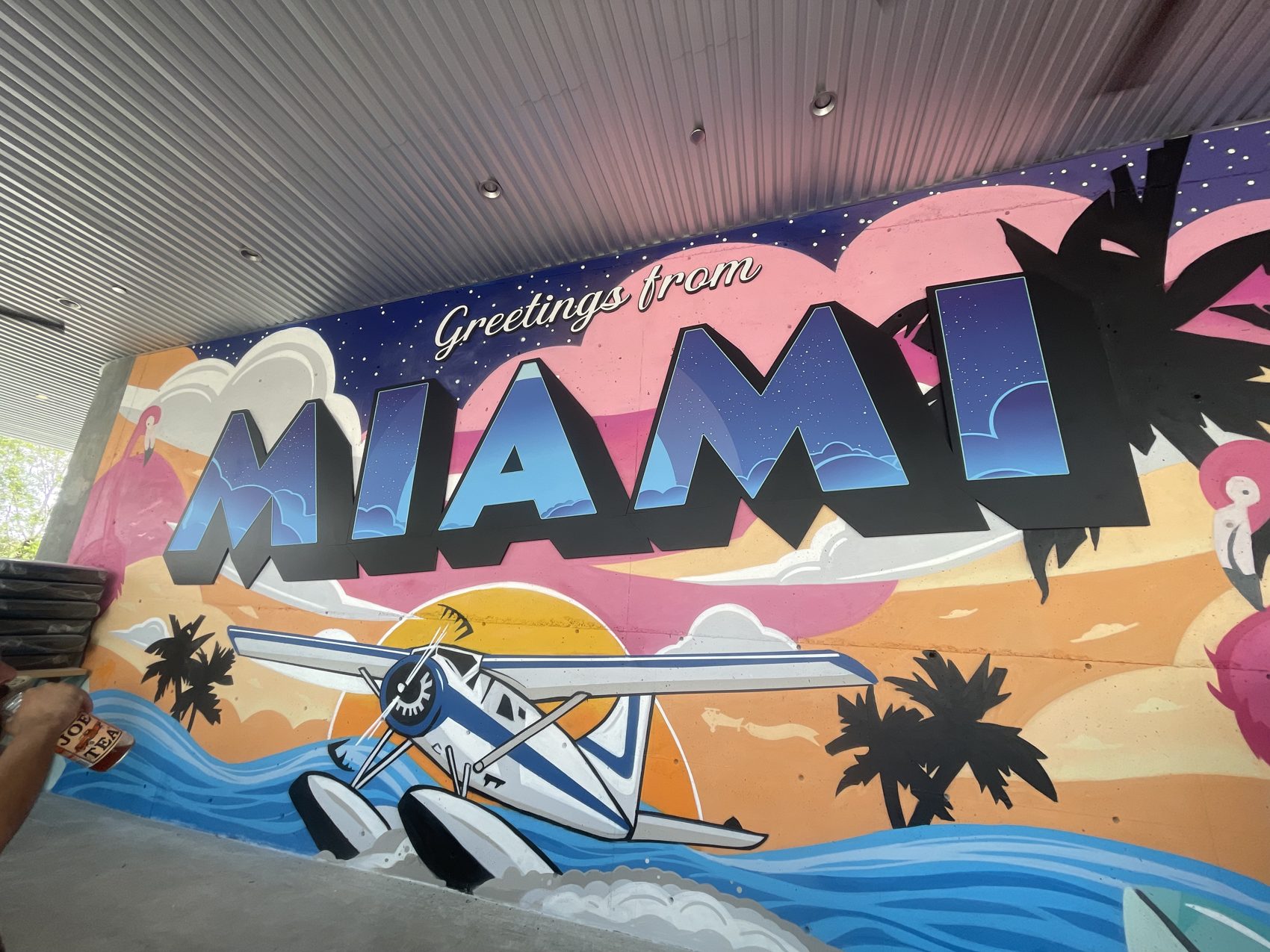 Greetings From Miami mural, Bayshore Club
