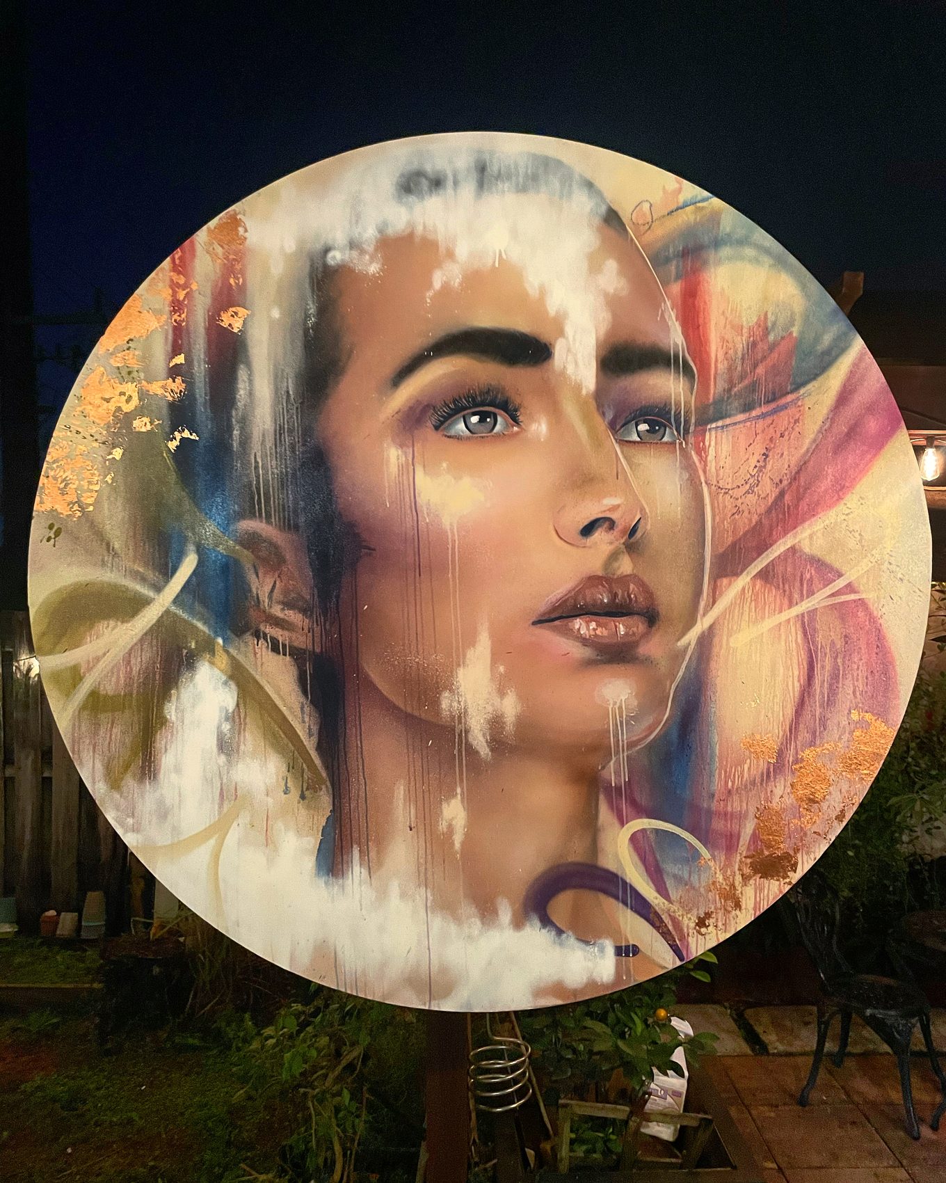 Circular canvas portrait