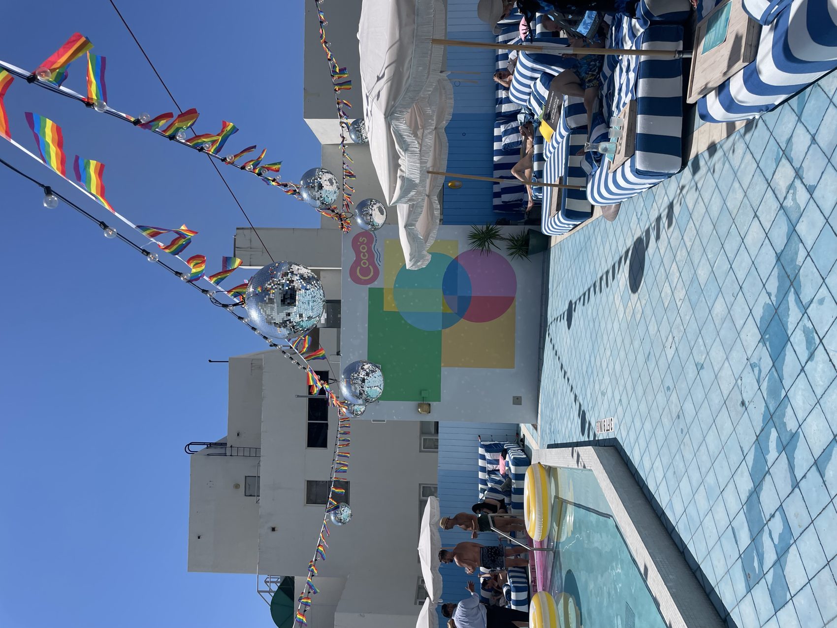 Geometric mural, Coco's rooftop pool