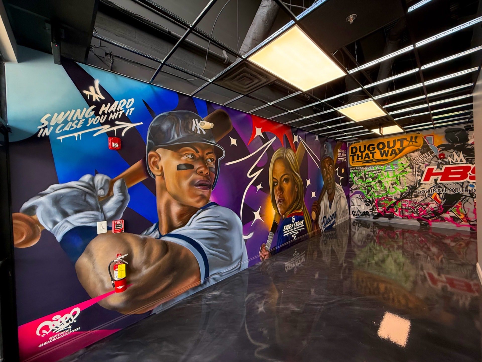 Graffiti accent wall, Headbanger Sports