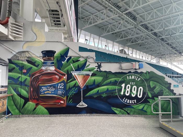 Large-scale mural art at Hard Rock Stadium by DREPS