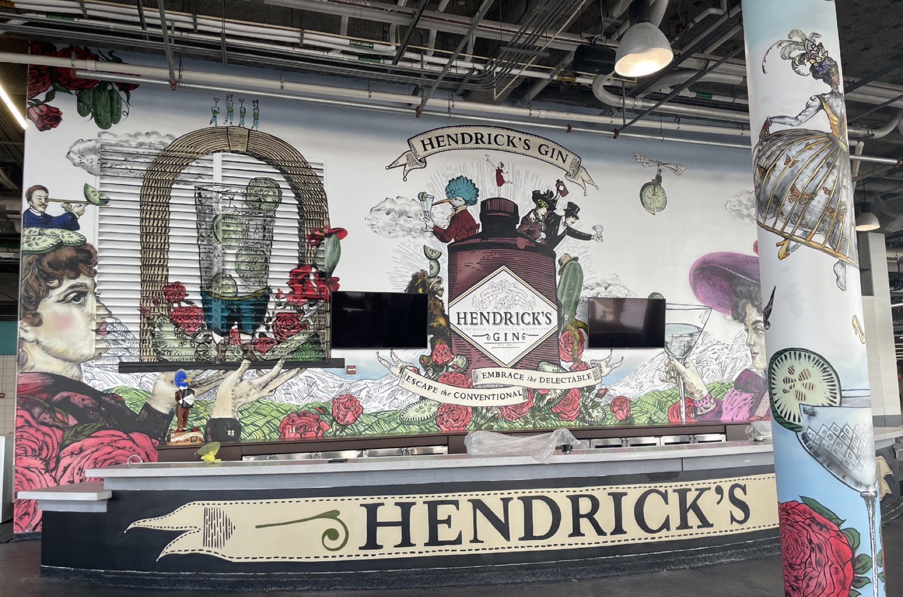 Hendrick's Gin bar backdrop, Hard Rock Stadium