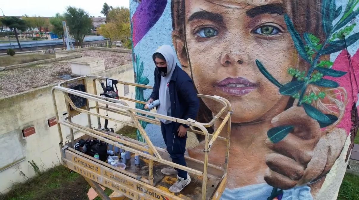 Painting La Ofrenda, Ugena, Spain