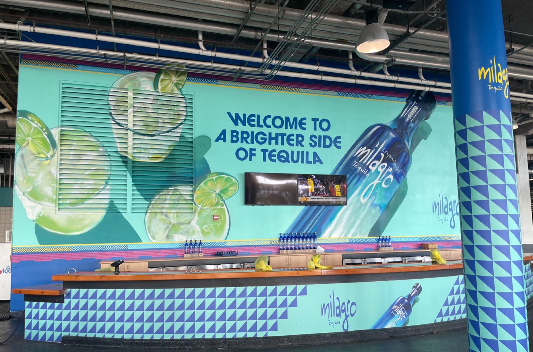 Milagro Tequila bar backdrop, Hard Rock Stadium