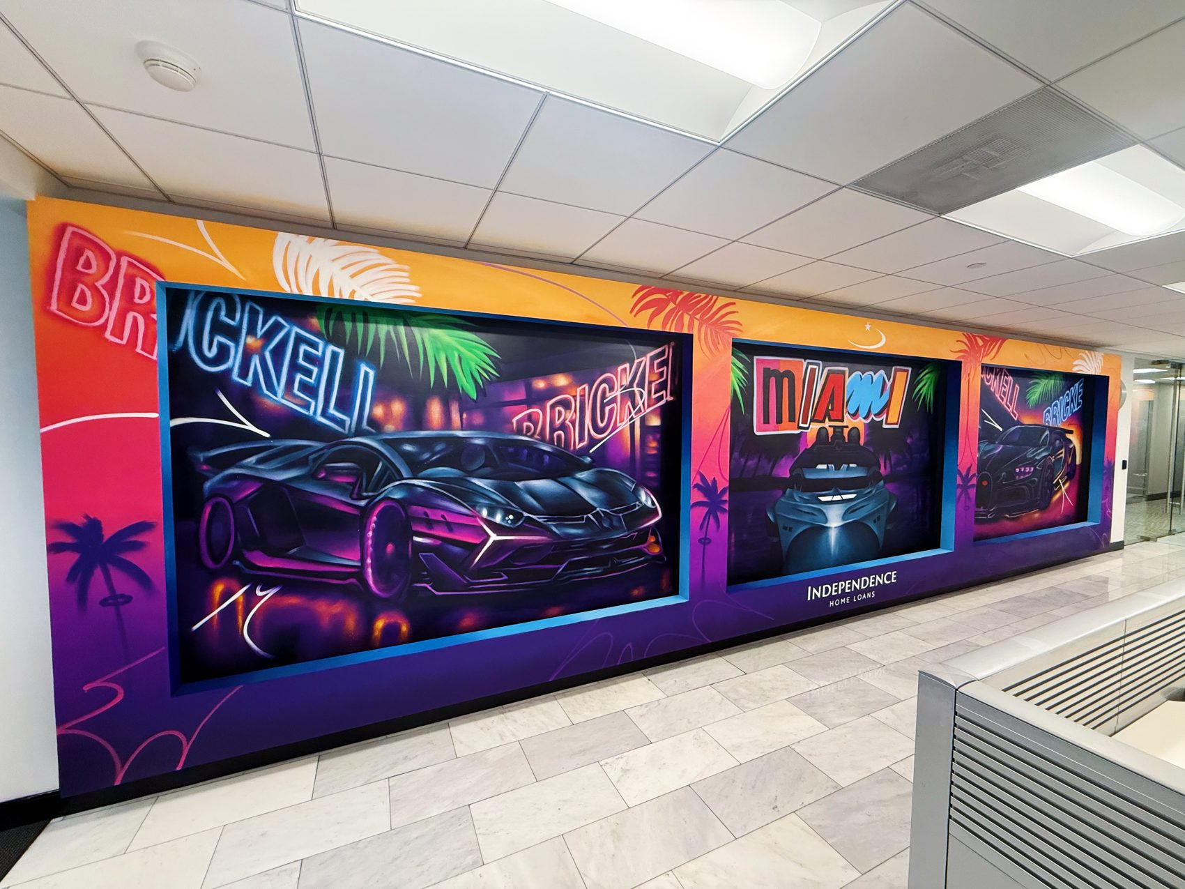 Brickell supercar mural panels, Independence Home Loans