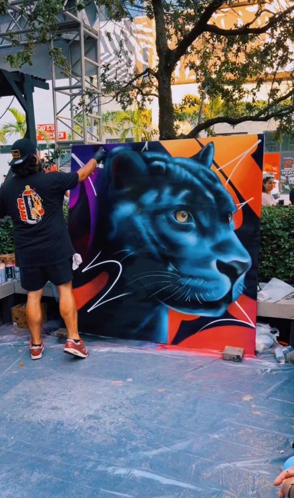 Black Panther canvas, gifted to Panther Coffee