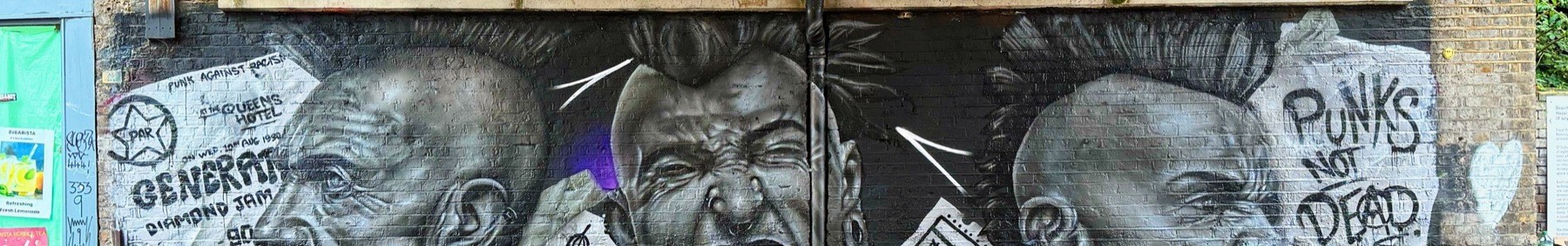 Punks Not Dead mural detail, London