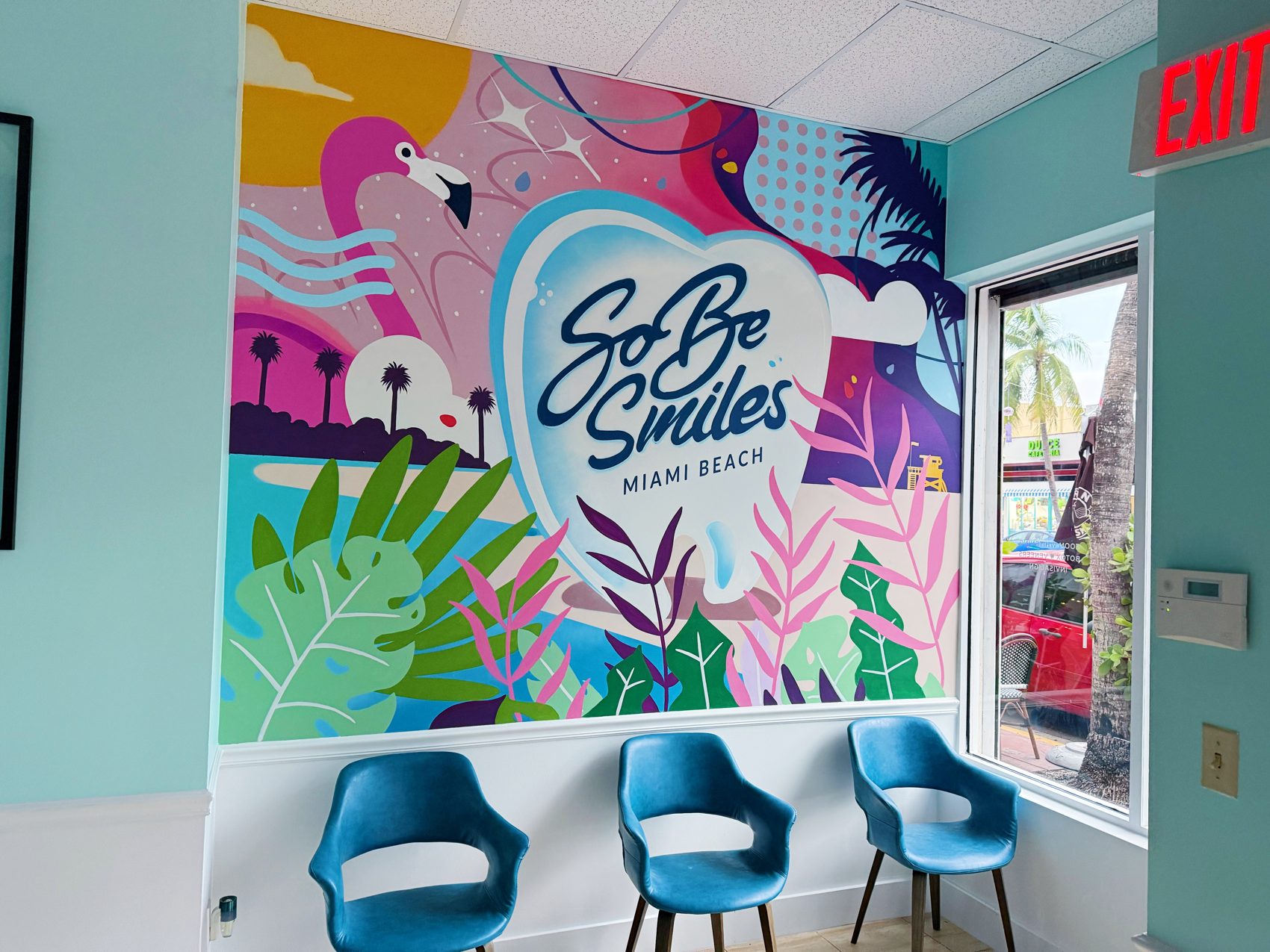 South Beach mural, SoBe Smiles waiting area