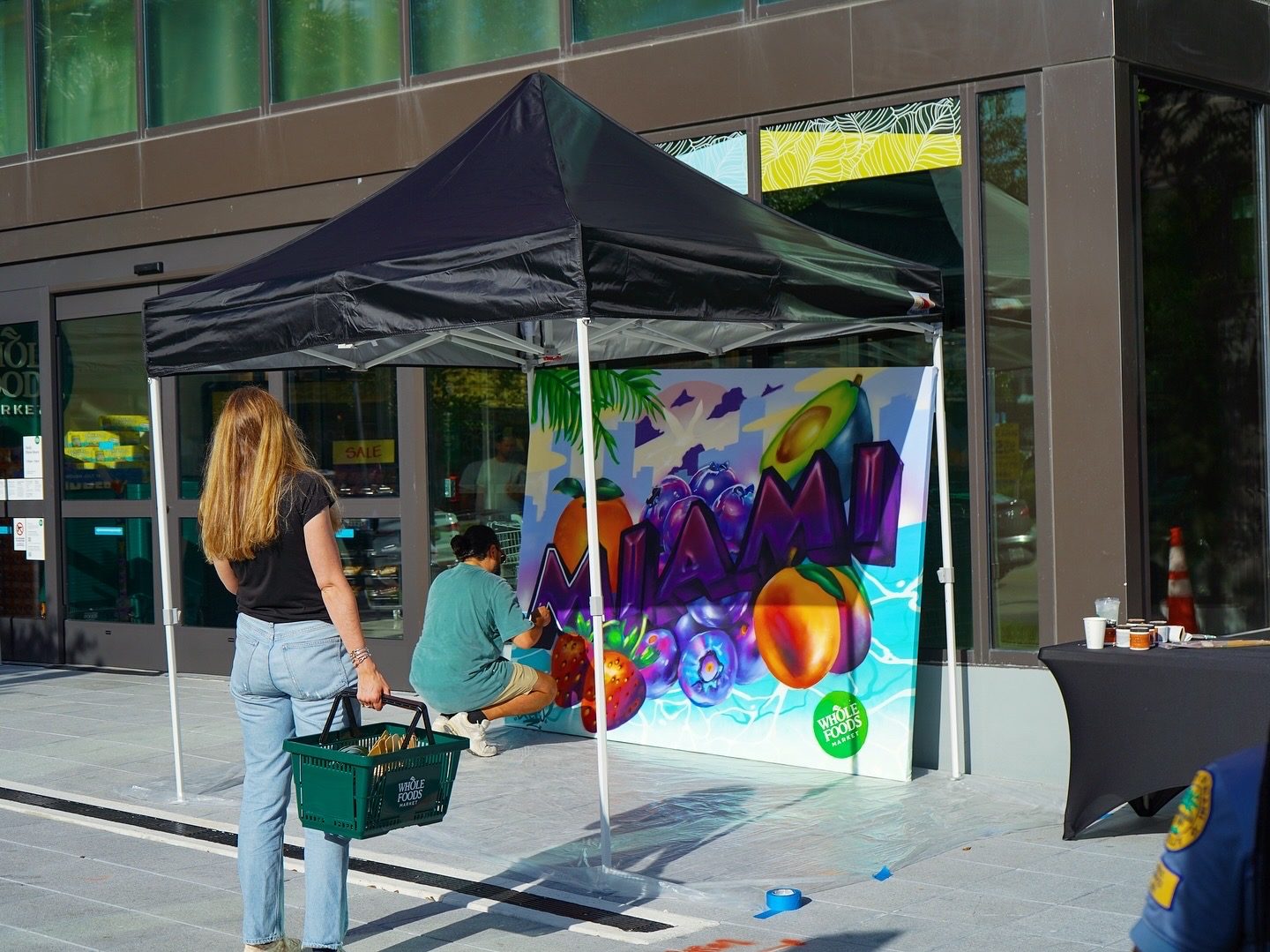 Live painting Juicy Fruit, Whole Foods Midtown opening